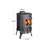 Small cast-iron wood fireplace with boiling water