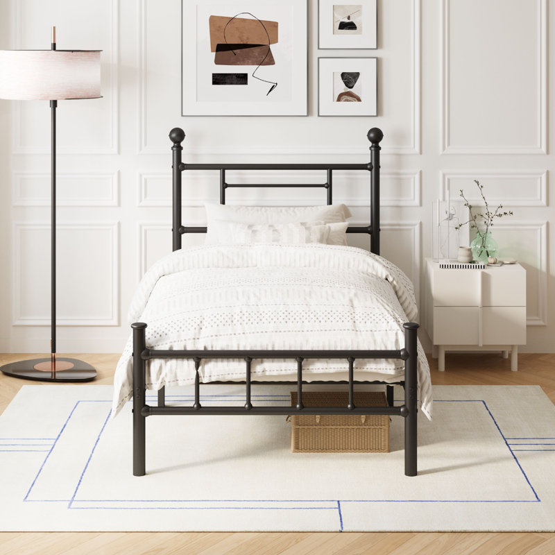 Base de lit plateforme 42 po avec tête de lit, style contemporain, minimaliste, capacité de charge élevée, pas de sommier tapissier nécessaire, pas de vacillement