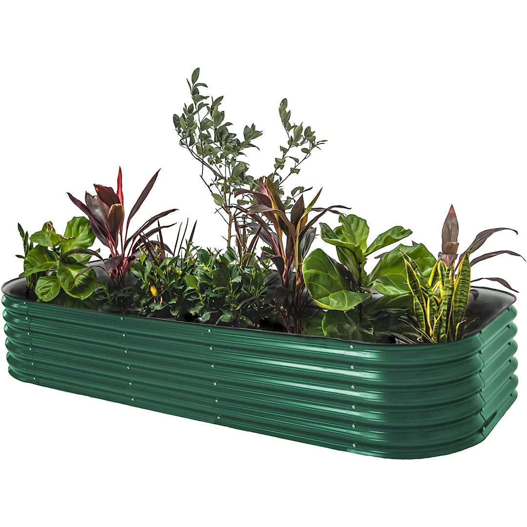 17" Tall 10 In 1 Modular Metal Outdoor Raised Garden Bed Vego Garden