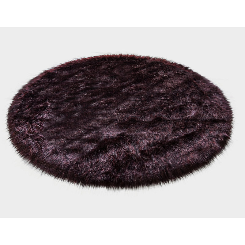Mar Vista Faux Sheepskin Indoor Rug, Round 4'6"