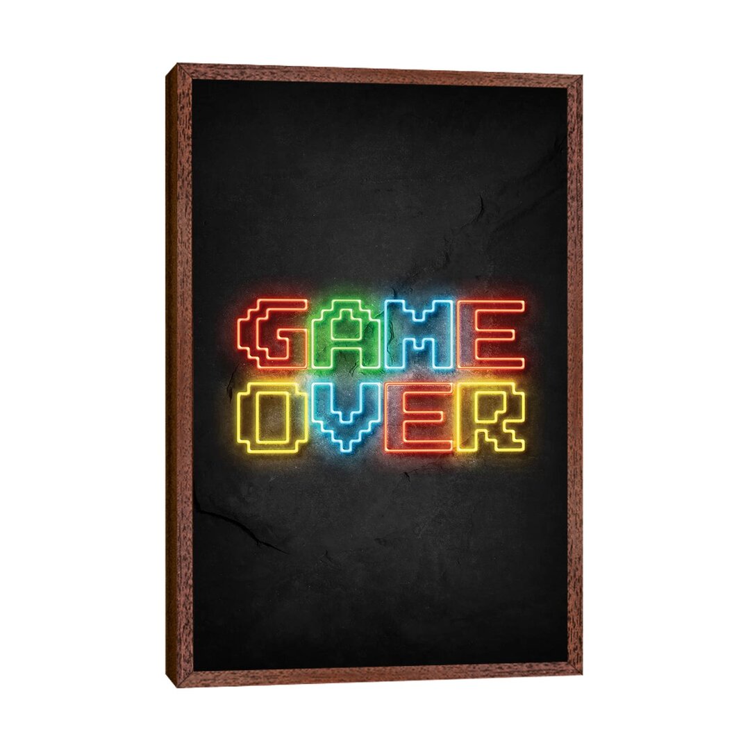 Leinwandbild Game over Neon