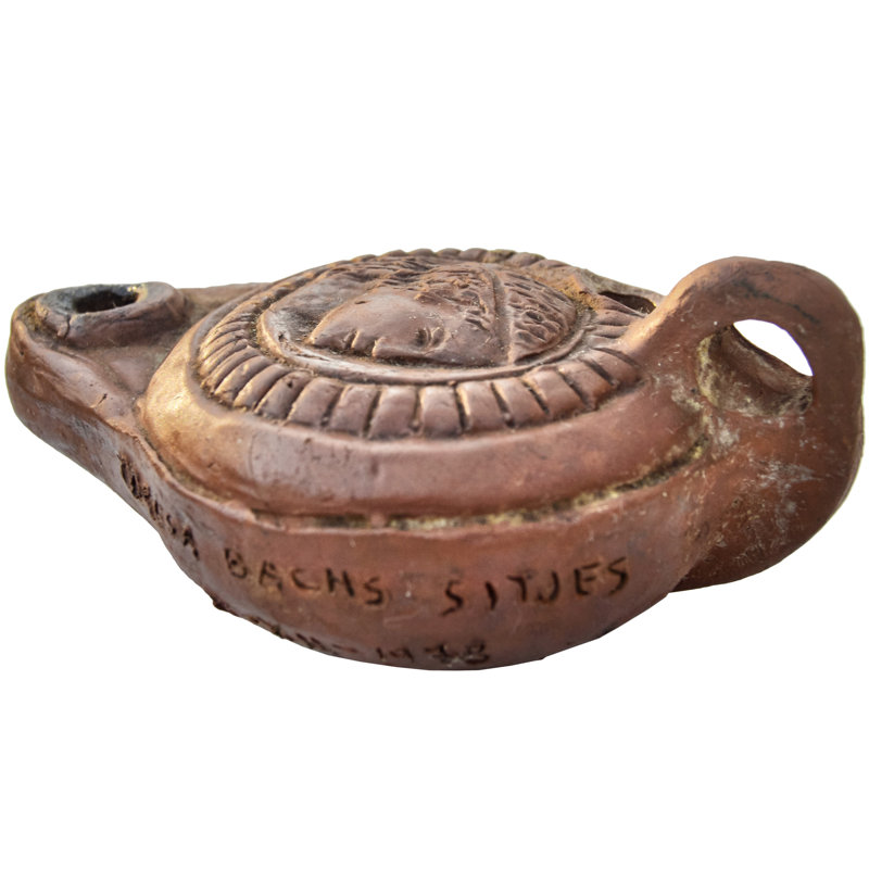 Lampe à huile rétro en terre cuite fabriquée à la main