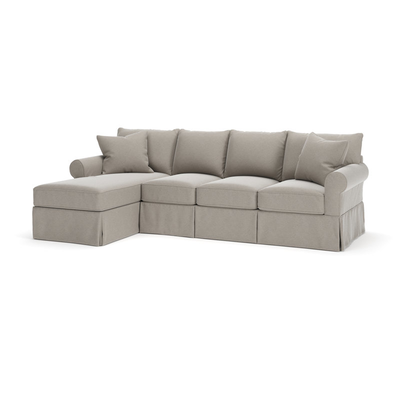 Amari Chaise Sectional, Left Hand Facing, Drusky Linen Sustain® Basketweave