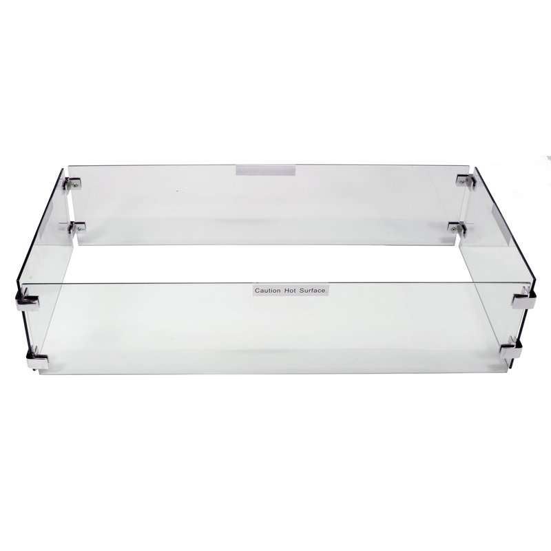 Verre pare-flammes Wind Fire Pit, H 13,8 po x l 41,3 po x P 7,9 po