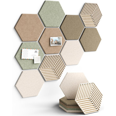 Panneau de tuiles en feutre Hexagon