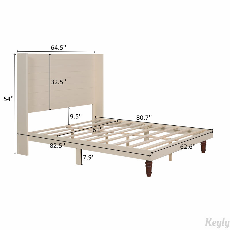 Lit de tête haute, Beige, Grand