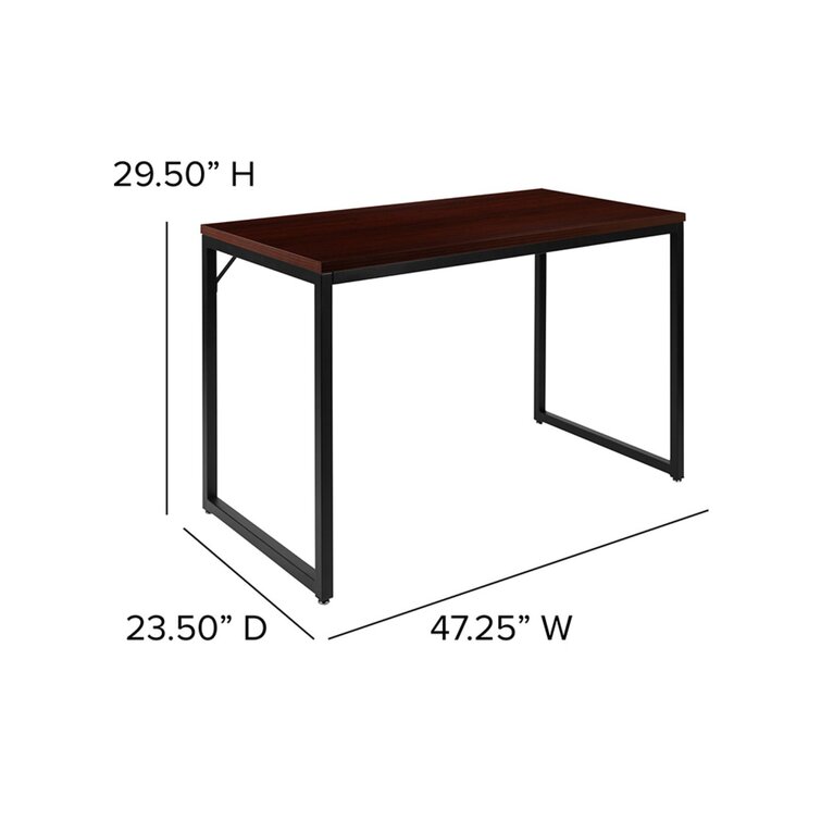 Antawan Desk Ebern Designs Size: 29 H x 47.25 W x 23.5 D, Color (Top/Frame): Brown/White