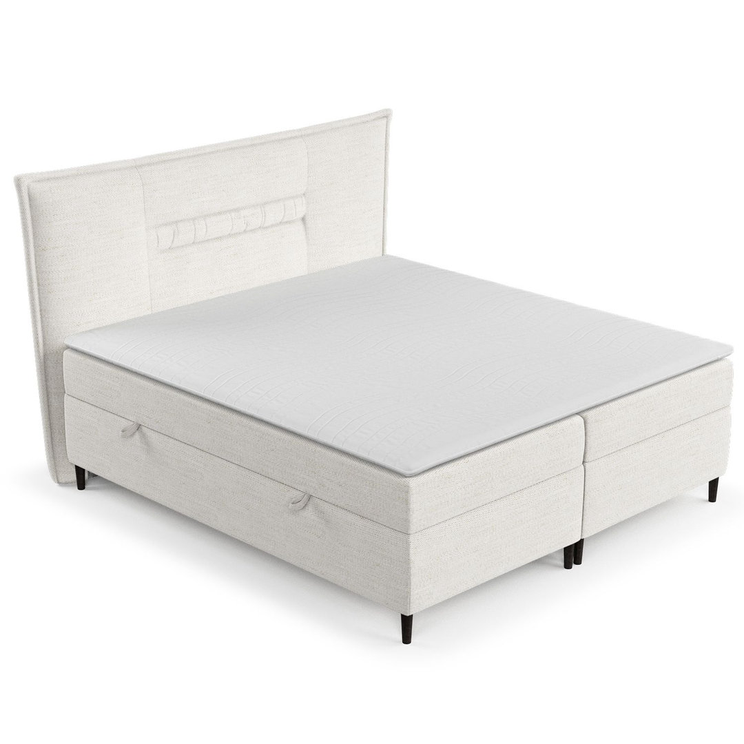 Boxspringbett Koussi mit Taschenmatratze und Visco-Schaum Topper