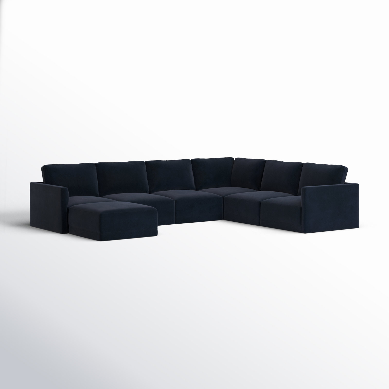 Deirdre Modular Upholstered Reversible U-Sectional, Navy