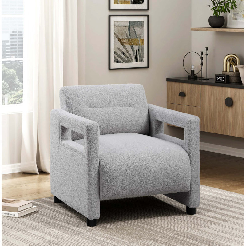 Fauteuil d'appoint 1pc Luxury Luxury Furniture, Tissu gris