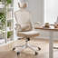 Chaise de bureau ergonomique en filet avec appui-tête réglable, accoudoirs relevables à 90 °, chaise de bureau pivotante à base en métal-124146924