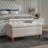 Ottoman Storage Bench 36.6” Linen Fabric Solid Wood Feet Rivet Trim - Beige | Tan Brown | Wood