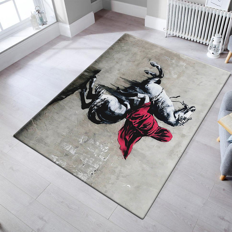 Stylish Polyester Area Carpet, 3.3 x 5.2 ft | 100% Antibacterial Material, 0.4 in Pile Height | Non-Slip Underside, Machine Washable | Perfect for Living Room & Bedroom Decor, Soft & Durable Design