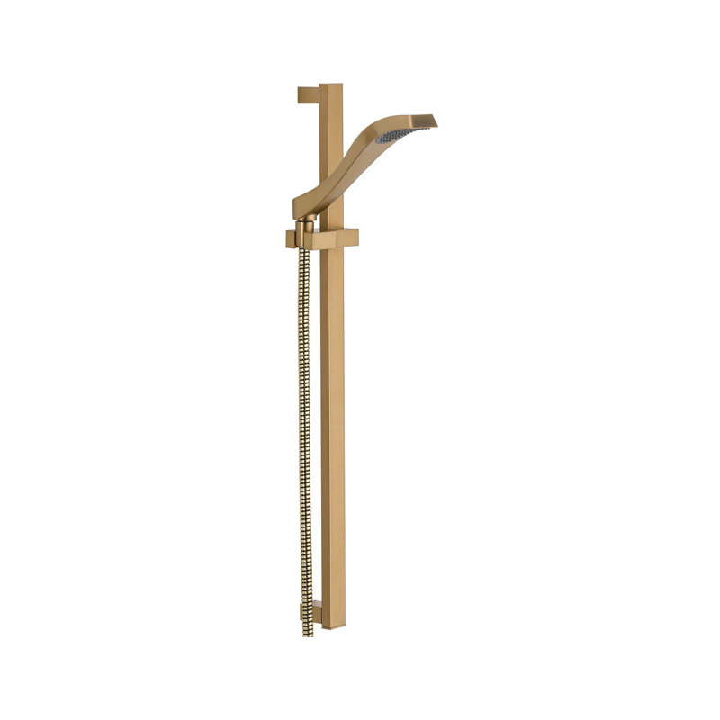 Douche à main à jet simple avec tuyau et pomme de douche à main Dryden, Bronze champagne lustré