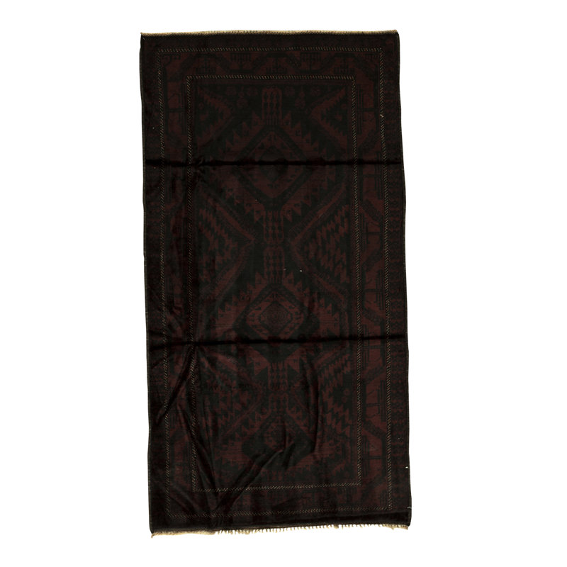 Hand-Knotted High-Quality Red and Black Area Rug