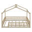 Structure de lit en bois pleine grandeur avec clôture, lit pour enfants, adolescents, naturel-54592554-54592566