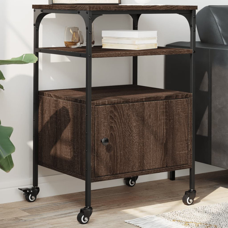 76cm H x 50cm W Printer Stand, Brown Oak