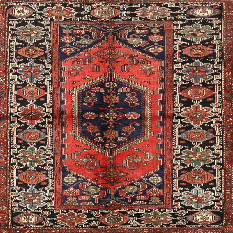 Tapis rouge à motif sud-ouest, Carré 6 pi