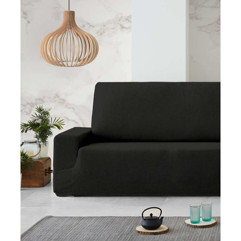 Monaco Sofa Slipcover, Black, Set 3+2 Seats