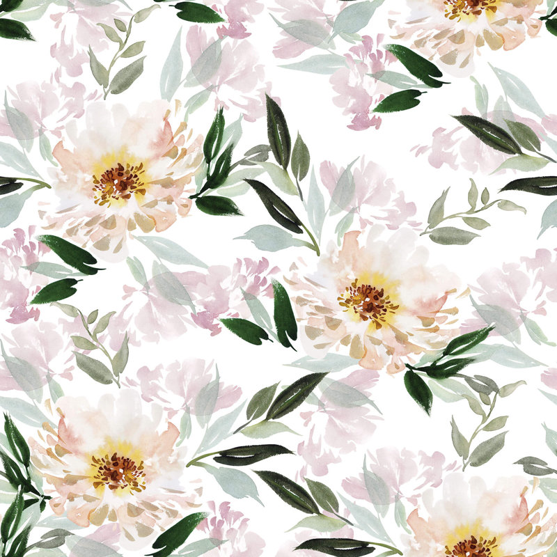 Ilyne Peel & Stick Floral Tile, 102" L x 24" W