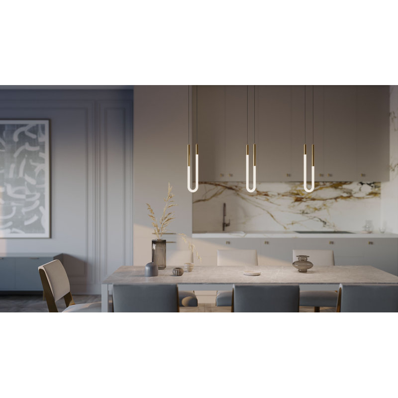 Adel Single LED Pendant, Light Antique Brass