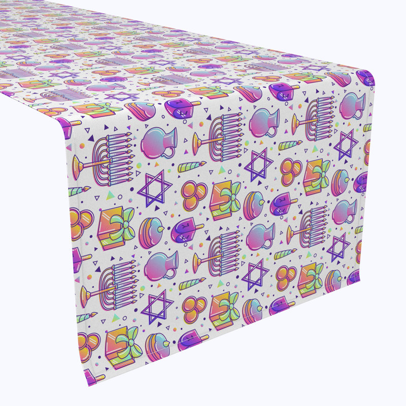 Westbeth Geometric Hanukkah Table Runner, 72" L x 12" W