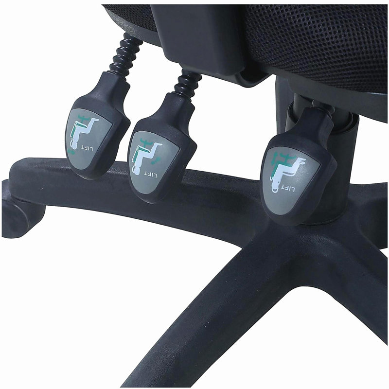 Chaise de bureau pivotante noire avec accoudoirs