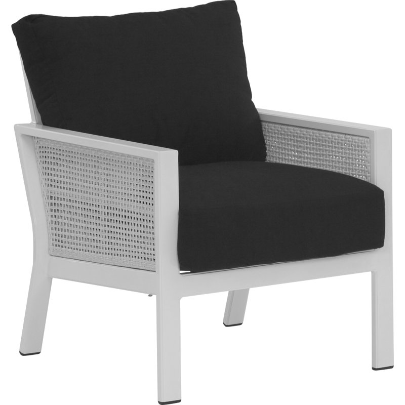  chaise Longue Tissée Avec Coussins Parkview, blanc, Toile Heather Beige, Blanc éclatant