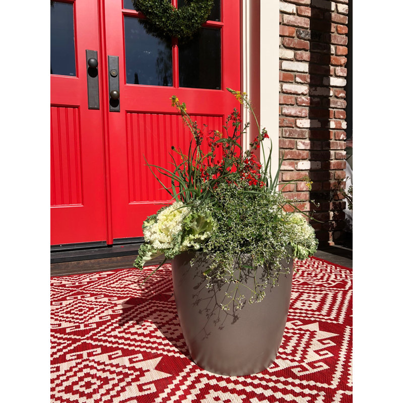 Jardinière cylindrique Napa, Gris, H 21,5 po x l 22 po x P 22 po