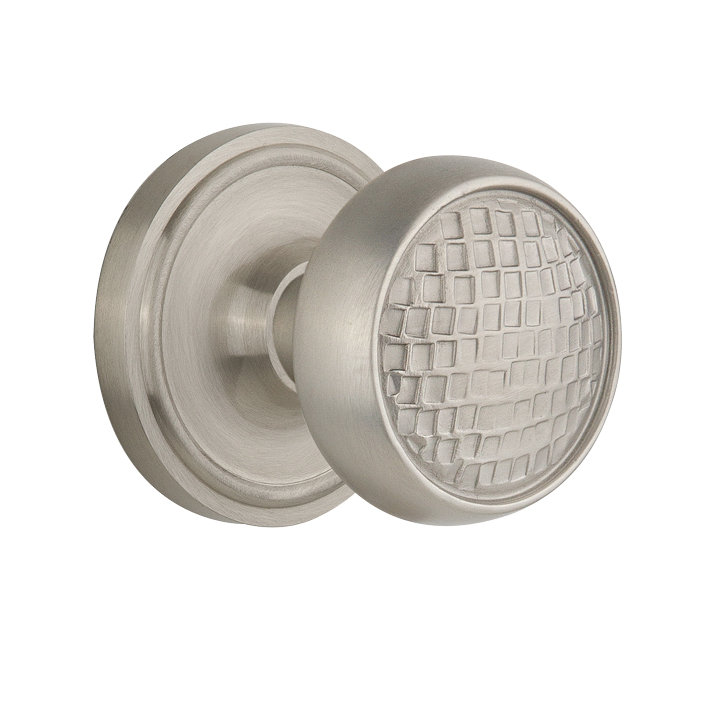Classic Rosette with Craftsman Door Knob, Satin Nickel