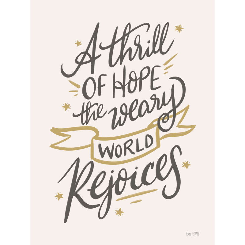 «A Thrill Of Hope On Canvas» par House Fenway, art textuel, H 30 po x l 20 po