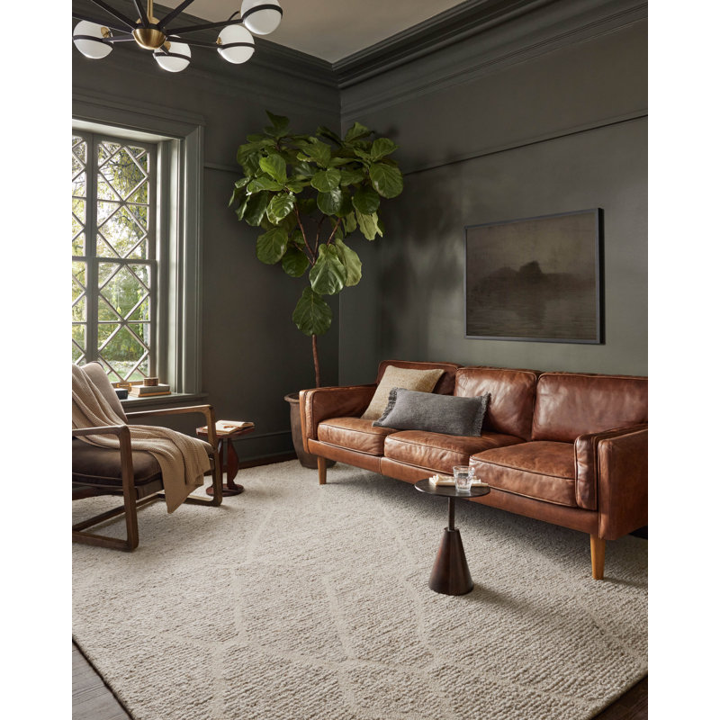 Hand-Tufted Oatmeal Wool Rectangular Rug 3'6" x 5'6"