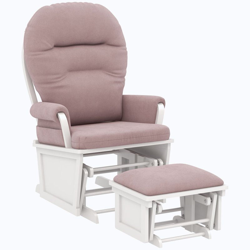Rocking Chair with Ottoman, Pink