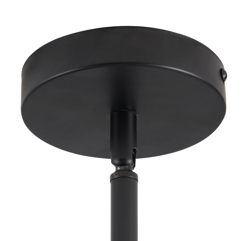 Black 16-Light Sputnik Chandelier with White Glass Shades