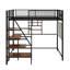 Full Size Loft Metal Bed With Built-In Charging Station And LED Light-1905099911