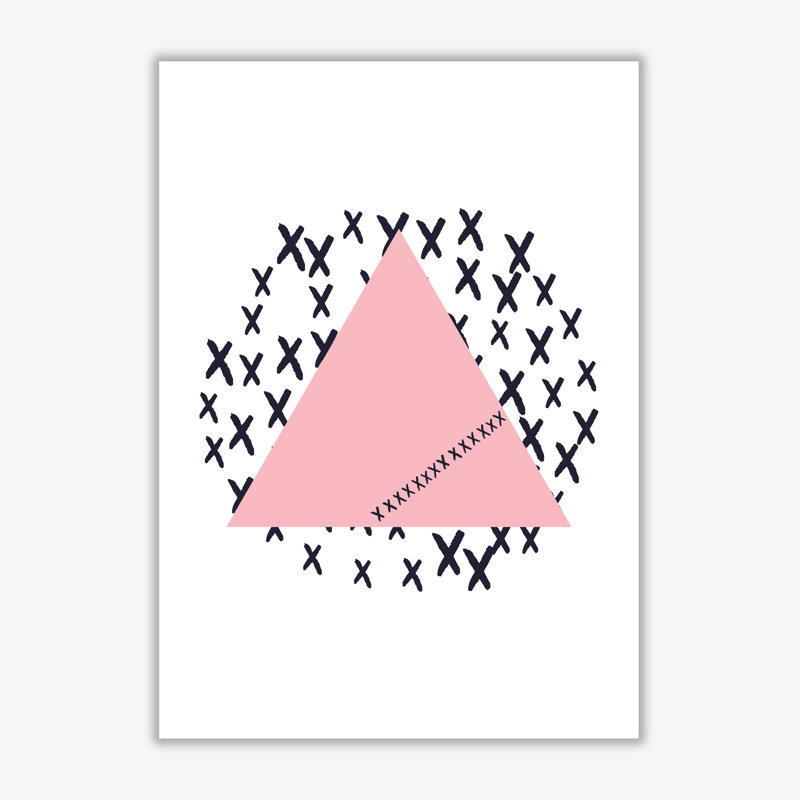 Pink Triangle With Crosses Abstract - Print, No Frame, 30 cm H x 21 cm W x 1 cm D