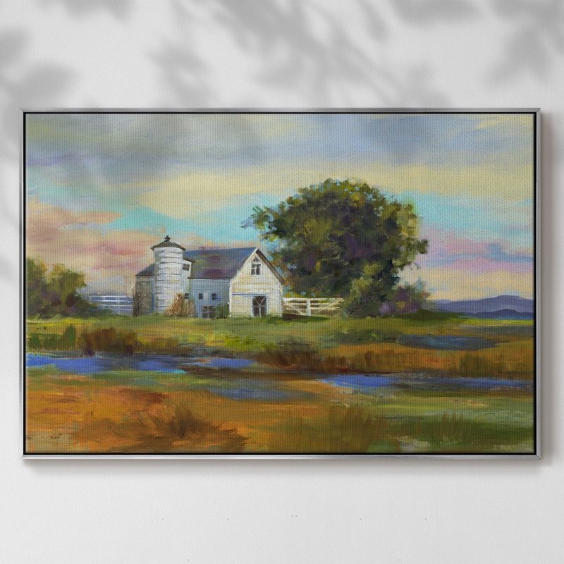«Down By The Barn», reproduction d'art sur toile, H 27 po x l 41 po x P 2 po, Argent