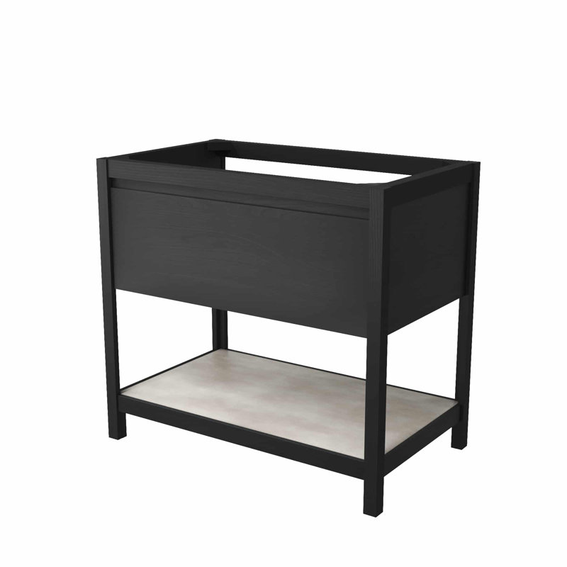 36" Solace Vanity With Shelf, Midnight/Ash