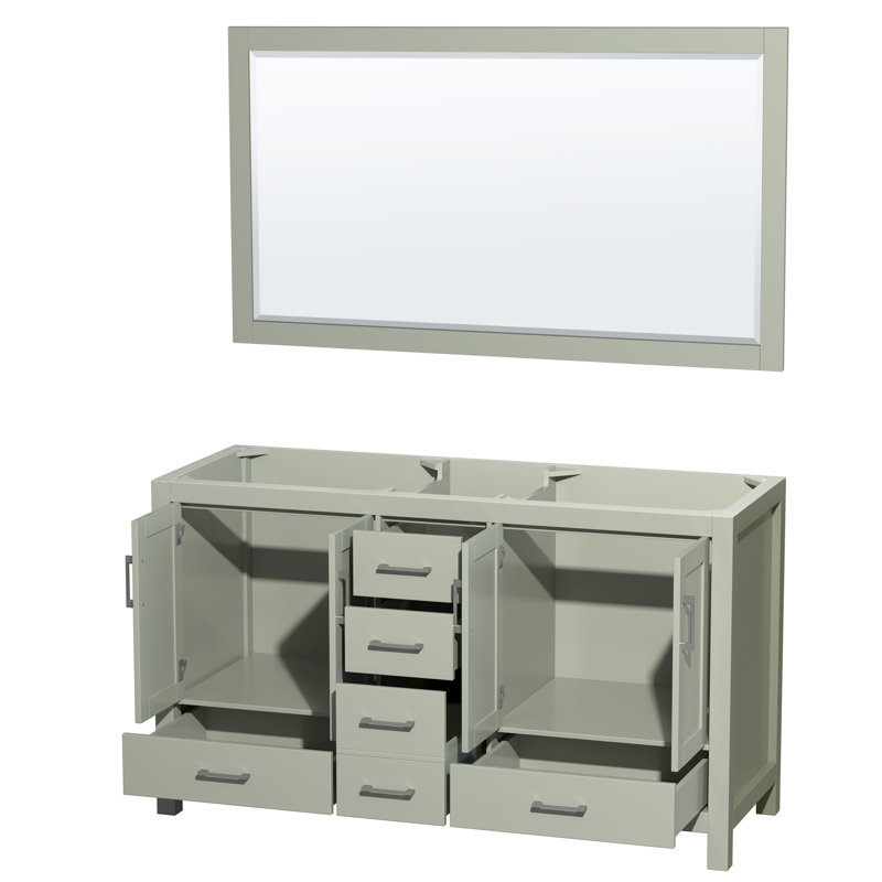 Sheffield 59" Double Bathroom Vanity Base Only, Light Green