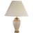 1Pc Elegant Crafted Table Lamp Glossy Base Contrasting Metallic Details Pleated Shade Modern Look Porcelain Rotary Switch, 100Watt-1889543411-1889543422