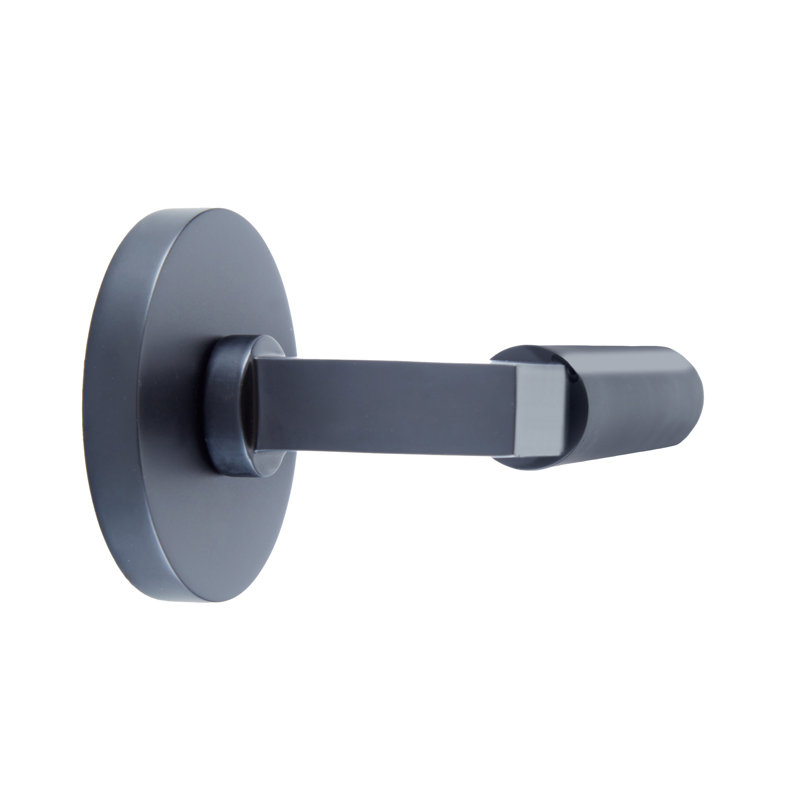 Bravura 845-6 Sumpter Passage Lever on Round Contemporary Rose in Matte Black