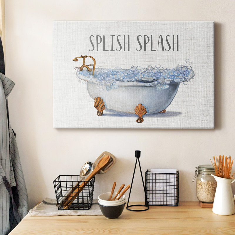 Toile tendue avec châssis Splish Splash Premium - prête à être accrochée, H 40 po x l 60 po