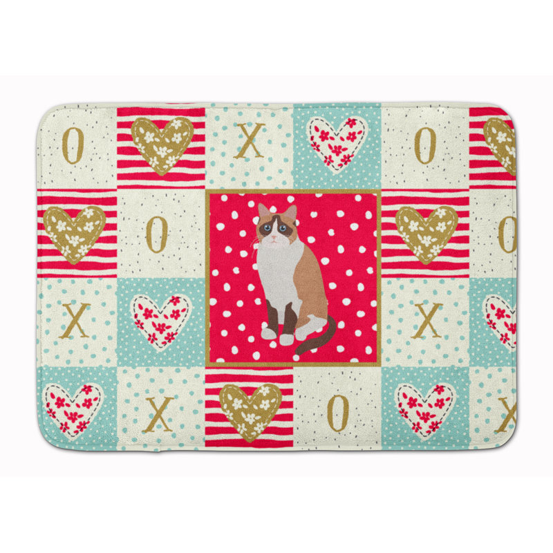 Tapis de cuisine à mousse mémoire cat love Charvi, Snowshoe 3