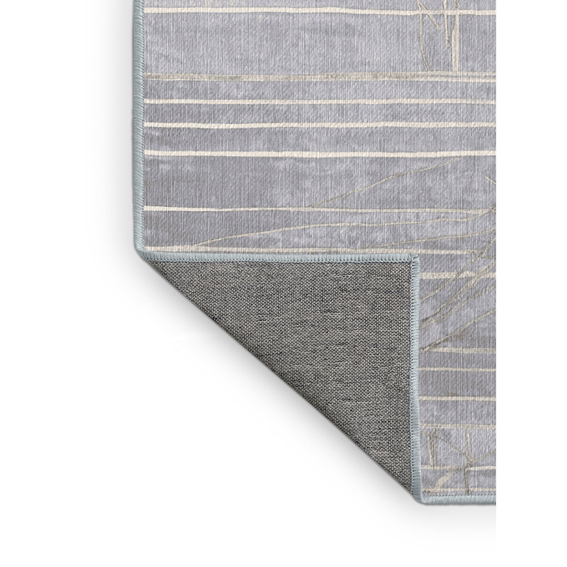 Machine Washable Blue Area Rug, Rectangle 3' x 5'