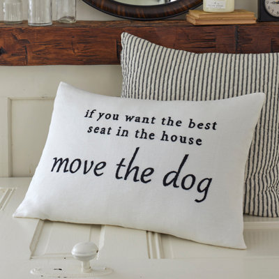 Move the Dog Linen Lumbar Pillow
