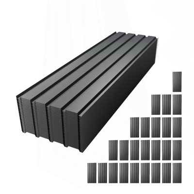 25-Pack 61" Heavy-Duty Galvanized Metal Roof Panels, Waterproof Roofing Sheets for Sheds, Garages & Patio, Gray