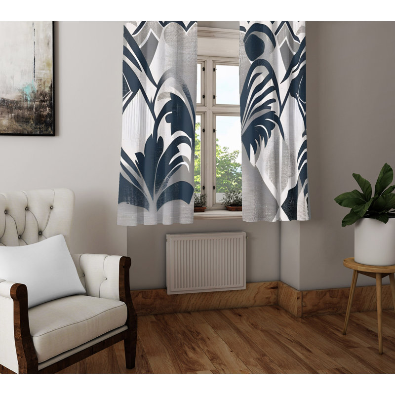 Bavar Semi Sheer Curtain Pair, 20" W x 52" L