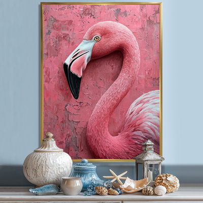 Ciboney Tropical Flamingo Reflections In Pink Waters III - Flamingo Framed Wall Art