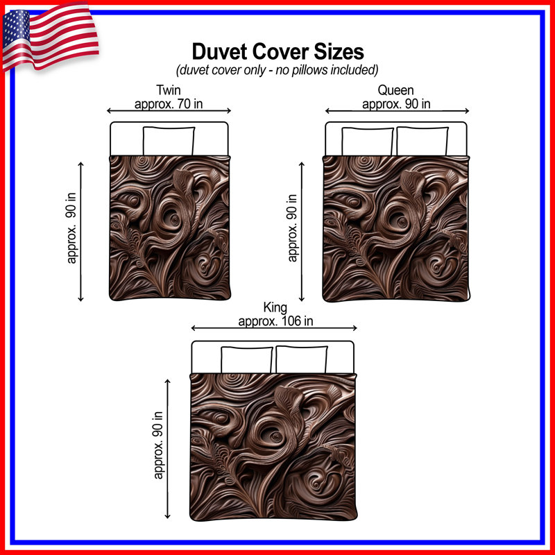 Intricate Brown Swirls Duvet Covers, Lit simple