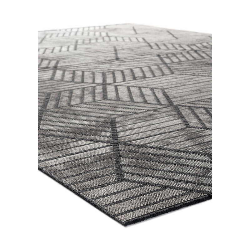 Rapture Geometric Shapes Area Rug in Gray, Rectangle 6'7" x 8'3"